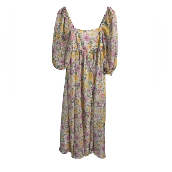 Storia Floral Maxi Dress in Pastel Hues Romantic Feminine Size Small Mama Mia - Picture 4 of 12